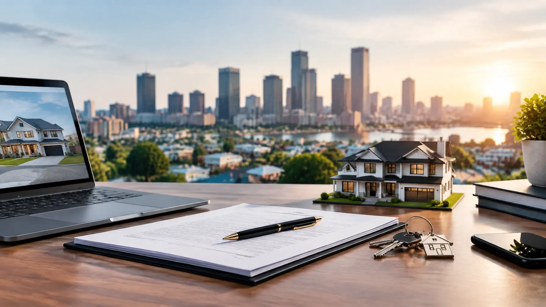 Real estate partners reviewing a property funding deal